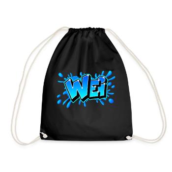 WEI splash Blaues Graffiti von Max the Tagger - Turnbeutel - Schwarz - Vorne