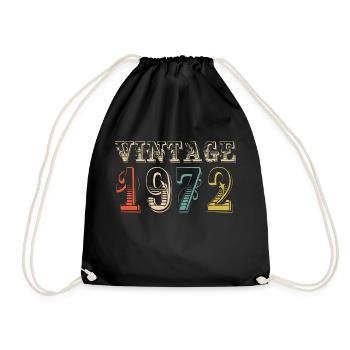 Vintage 1972 - 52nd birthday - 52 years old - Drawstring Bag - black - Front