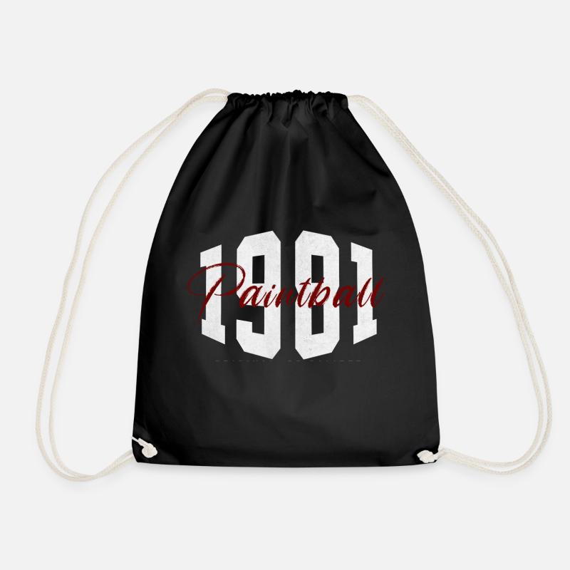 Paintball 1981, logo - Drawstring Bag - black