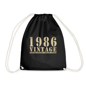 Original 1986 Vintage Vintage Retro Geburtstag - Turnbeutel - Schwarz - Vorne