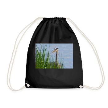 Heron - Drawstring Bag - black - Front