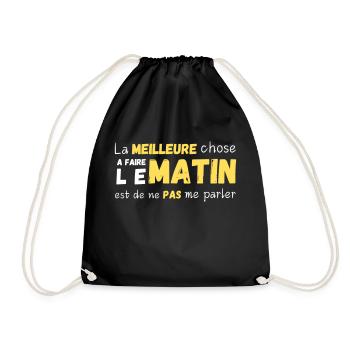THE BEST THING TO DO IN THE MORNING - Drawstring Bag - black - Front