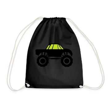 camion monstre - Sac de sport léger - noir - Devant
