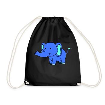 elefant - Turnbeutel - Schwarz - Vorne