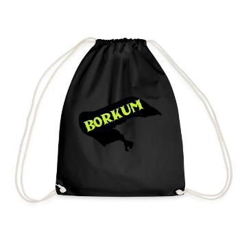 borkum insel - Turnbeutel - Schwarz - Vorne