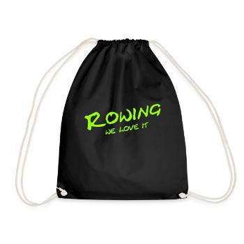 Rowing - We love it - Sport - Aviron Rower Rudern - Drawstring Bag - black - Front
