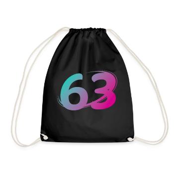 Number 63 multicolor - Drawstring Bag - black - Front