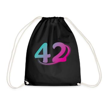 Number 42 multicolor - Drawstring Bag - black - Front