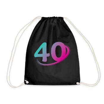 Number 40 multicolor - Drawstring Bag - black - Front