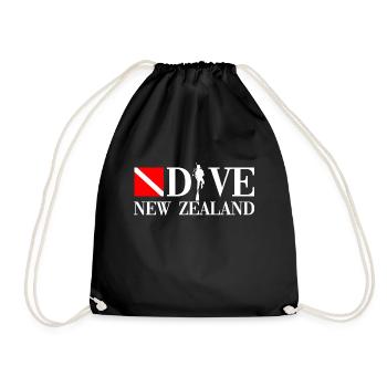 Dive New Zealand - Neuseeland - Maori - Aotearoa - Drawstring Bag - black - Front