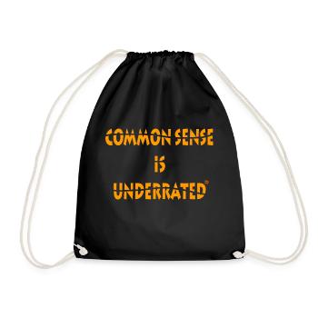 Common sense is underrated - Drawstring Bag - black - Front