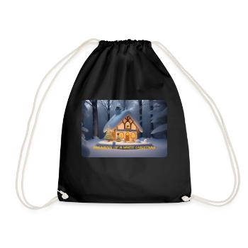 Dreaming of a White Christmas - Drawstring Bag - black - Front