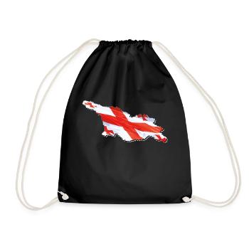 Drapeau de la Géorgie sur la carte de la Géorgie - Sac de sport léger - noir - Devant