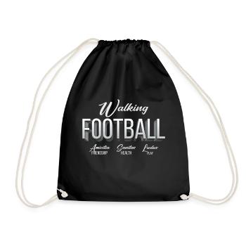 Friendship, Health, Fun - Walking Football - Drawstring Bag - black - Front