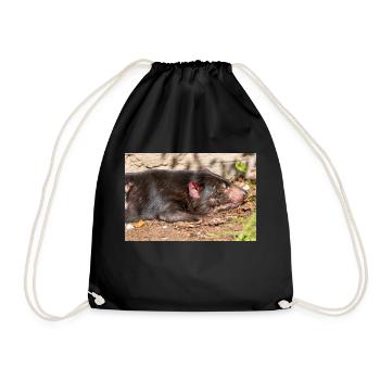 Tasmanian Devil (in german Beutelteufel) - Drawstring Bag - black - Front