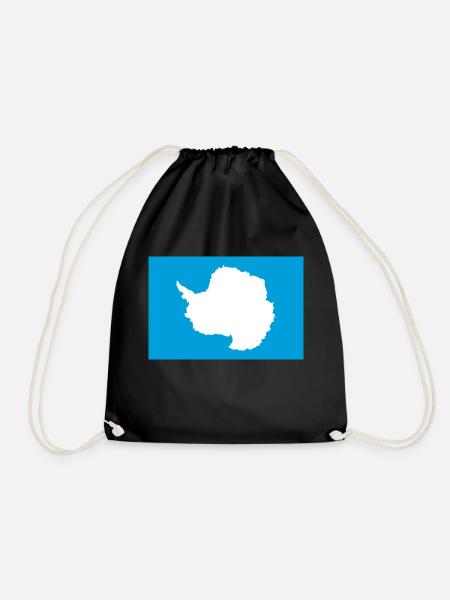 Antarctica - Drawstring Bag - black