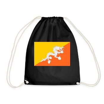 Bhutan - Drawstring Bag - black - Front