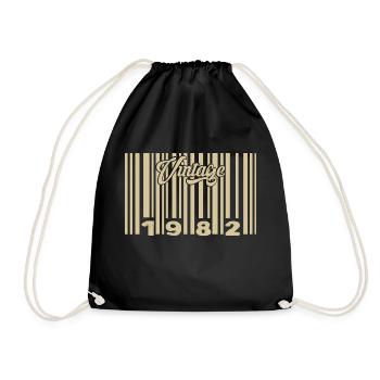vintage 1982 Code barre 1982: Année 2025. - Sac de sport léger - noir - Devant