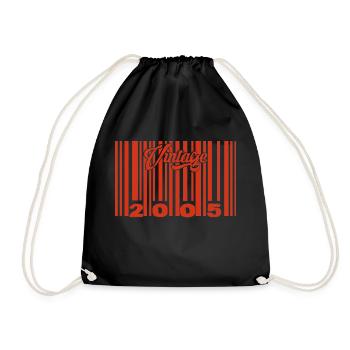 Vintage 2005 Born In 2005 20 Year Old Bar Code Anniversai - Drawstring Bag - black - Front