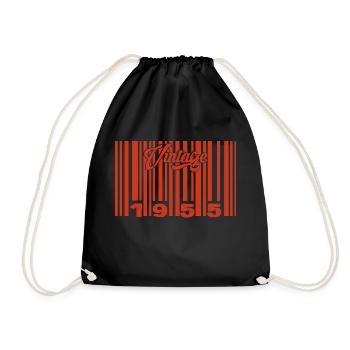 Vintage 1955 Born In 1955 70 Years Bar Code Anniversai - Drawstring Bag - black - Front