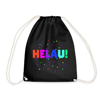 Helau Fasching Kostüm Karneval - Turnbeutel - Schwarz - Vorne