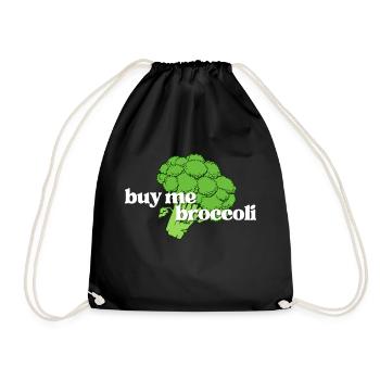 Buy Me Broccoli (Broccoli) - Drawstring Bag - black - Front