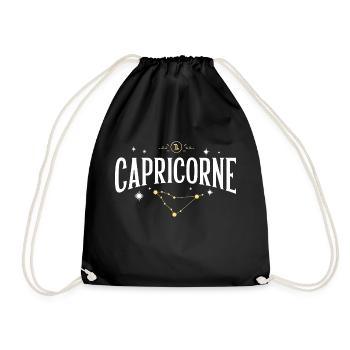 Signe astro capricorne - Sac de sport léger - noir - Devant