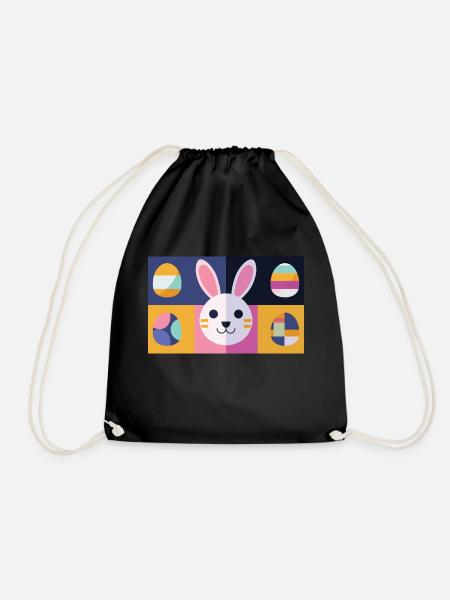 Easter Bunny No.12 - Drawstring Bag - black