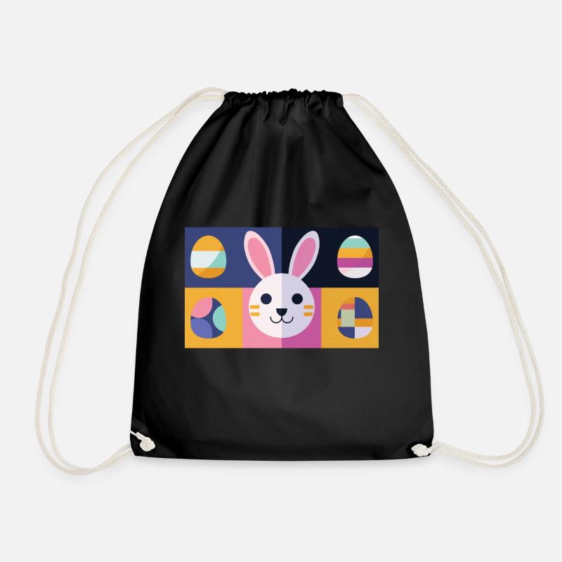 Easter Bunny No.12 - Drawstring Bag - black