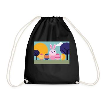 Easter Bunny No.07 - Drawstring Bag - black - Front