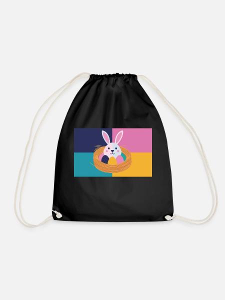 Osterhase No.05 - Turnbeutel - Schwarz