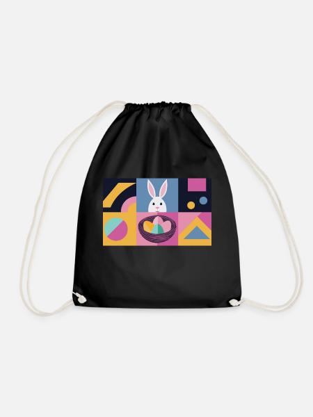Easter Bunny No.04 - Drawstring Bag - black