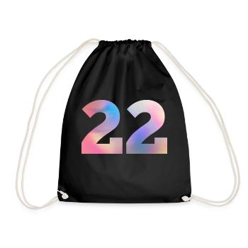 Colorful Number 22 - Drawstring Bag - black - Front