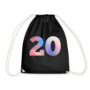 Numéro 20 coloré - Sac de sport léger - noir - Devant