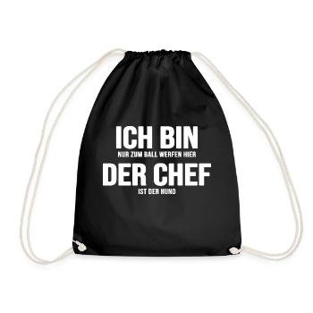 Dog Dog Meadow Dog Owner Dog Walk Pack Leader - Drawstring Bag - black - Front