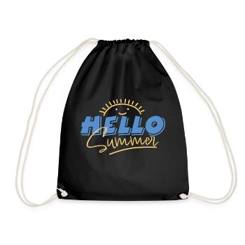 Hello summer. - Drawstring Bag - black - Front