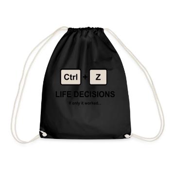 Ctrl + Z Life Decisions - Drawstring Bag - black - Front