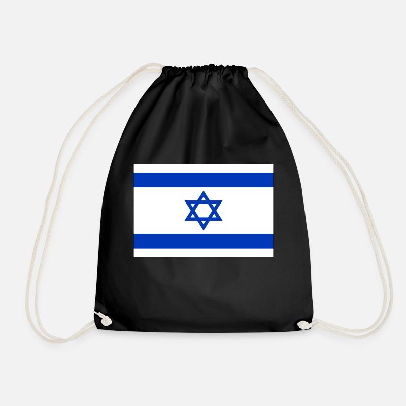 Israel Flag - Drawstring Bag - black