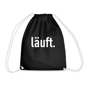 läuft. - Joggen - Rennen - Laufen - Sport Fitness - Turnbeutel - Schwarz - Vorne