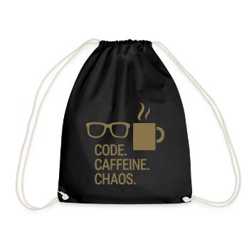 Code. Caffeine. Chaos. - Turnbeutel - Schwarz - Vorne