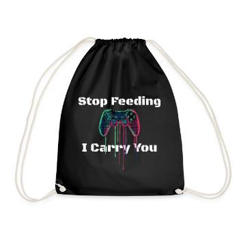 Arrêtez de jouer I Carry U - Design pour les joueurs et les enfants - Sac de sport léger - noir - Devant