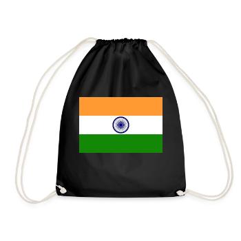 indien, Fahne, Flagge, india - Turnbeutel - Schwarz - Vorne