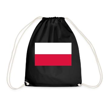 Polen, Poland, Fahne, Flagge - Turnbeutel - Schwarz - Vorne