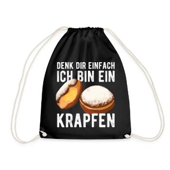 Krapfen Kostüm Krapfen Faschingskostüm - Turnbeutel - Schwarz - Vorne