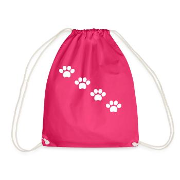 Pattes de chat en blanc - Sac de sport léger - fuchsia - Devant