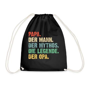 Papa Opa Legende Retro Geschenk - Turnbeutel - Schwarz - Vorne