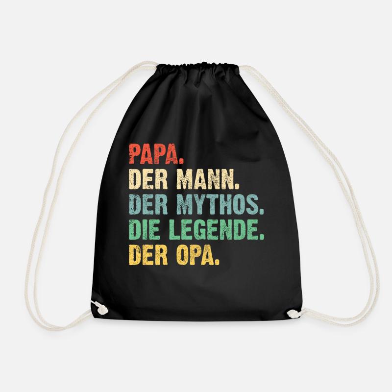 Papa Opa Legende Retro Geschenk - Turnbeutel - Schwarz