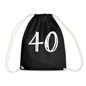 40 YEARS. 40th ANNIVERSARY. BIRTHDAY 40 YEARS. 40 - Drawstring Bag - black - Front