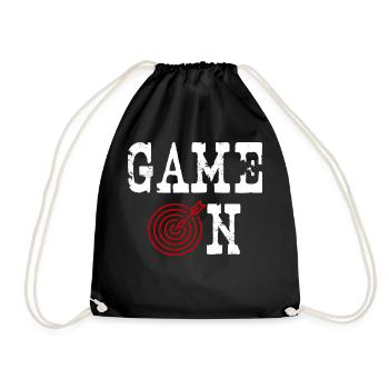 Darts Saying Game On Darten Fans Gift Idea - Drawstring Bag - black - Front