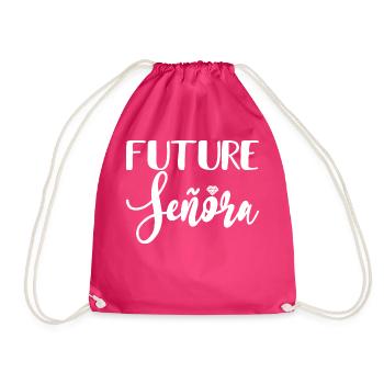 Future Señora Engagement Bridal Shower Wedding - Drawstring Bag - fuchsia - Front